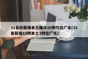31省份新增本土确诊20例均在广东(31省新增19例本土2例在广东)